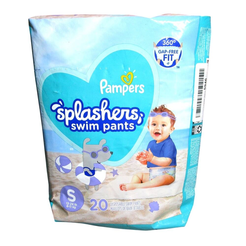 Pampers Splashers Swim Pants Size S 13–24 lbs. Pack of 20 Disposable Swimwear